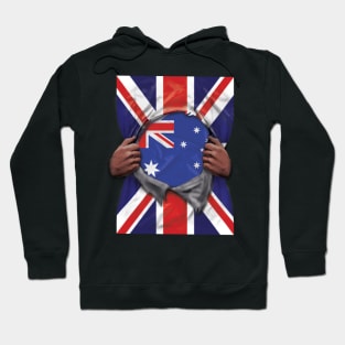 Australia Flag Great Britain Flag Ripped - Gift for Australian From Australia Hoodie